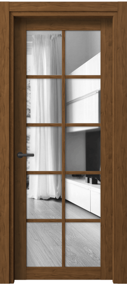 Межкомнатная дверь Neo 2106 Лесной орех Двустороннее зеркало, триплекс Цена 32559 ₽ | Volhovec