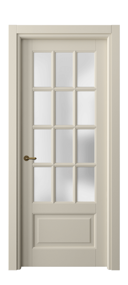 Межкомнатная дверь Тоскана Грильято 6313 Матовый бежево-серый Сатинированное стекло Цена 114199 ₽ | Volhovec