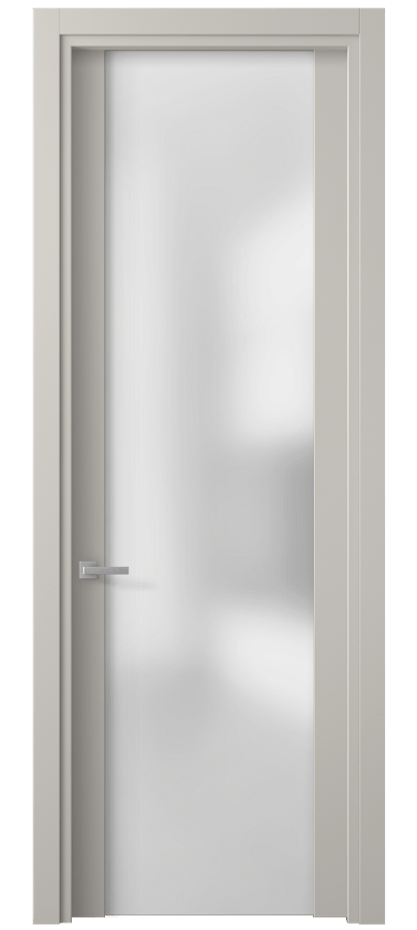 Межкомнатная дверь Planum 4114 Матовый облачно-серый Сатинированное стекло Цена 2470 AZE | Volhovec