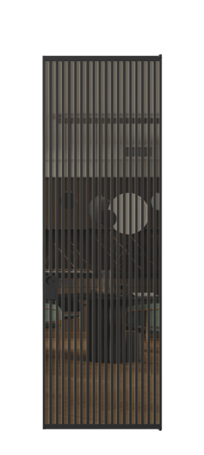 Алюминиевая дверь АЛПЛ040.06 Алюминий Черный Прозрачное бронзовое стекло, триплекс Цена 177520  | Volhovec