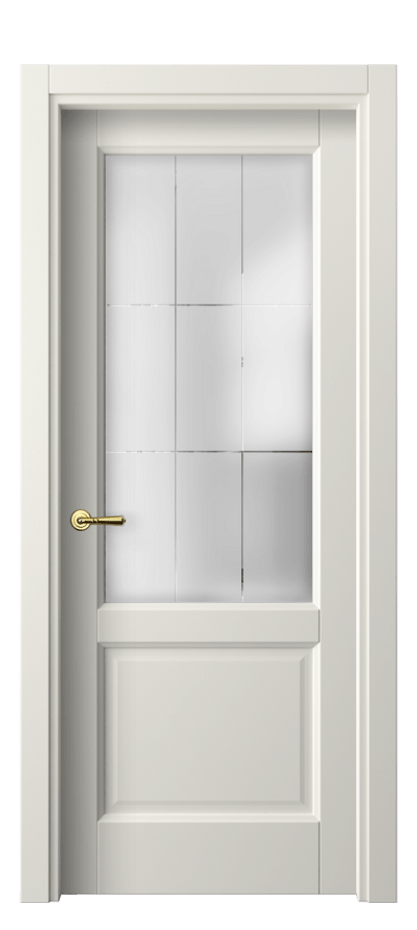 Межкомнатная дверь Galant 1422 Матовый жемчужный Сатинированное стекло с гравировкой "Лофт" Цена 42719 ₽ | Volhovec