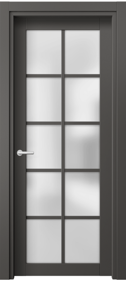 Межкомнатная дверь Neo 2106 ПЭТ графитовый Сатинированное стекло Цена 28639 ₽ | Volhovec
