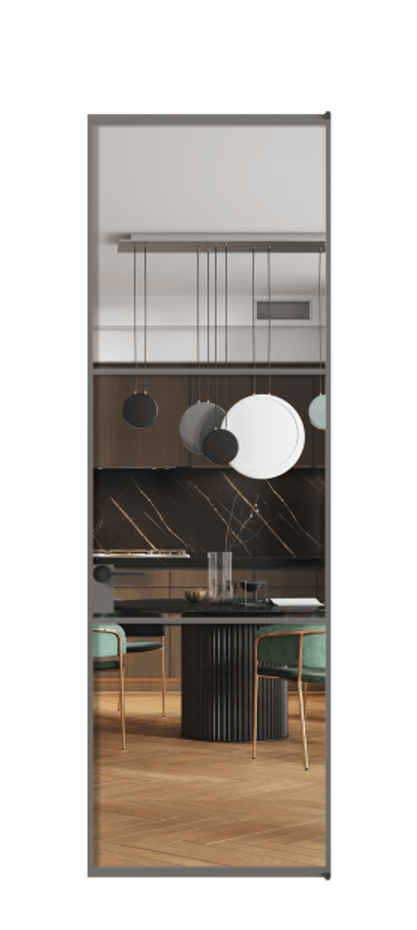 Алюминиевая дверь АЛПЛ040.03 Алюминий классический серый Прозрачное стекло "Crystal Vision", калёное Цена 145990  | Volhovec