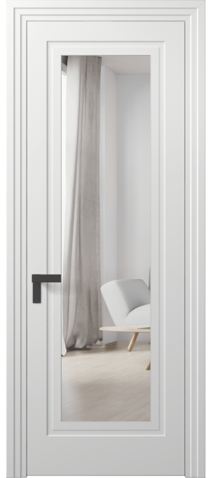 Межкомнатная дверь Rocca 8303 Матовый белоснежный Двустороннее зеркало, триплекс Цена 71319 ₽ | Volhovec