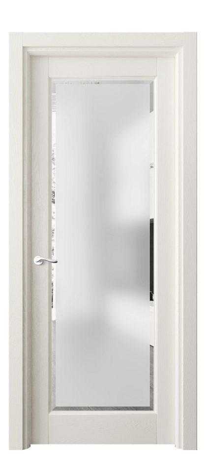 Межкомнатная дверь Лигнум 0700 Дуб жемчуг Сатинированное стекло с фацетом Цена 134799 ₽ | Volhovec