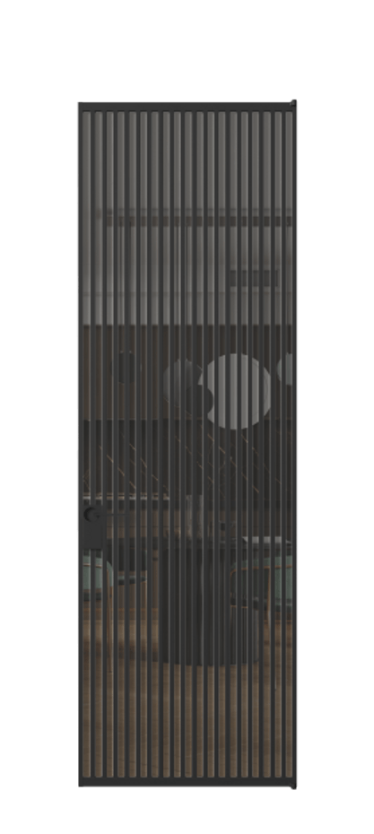 Алюминиевая дверь АЛПЛ040.06 Алюминий Черный Прозрачное серое стекло, триплекс Цена 177520  | Volhovec