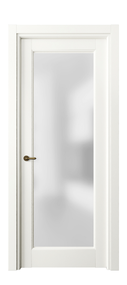 Межкомнатная дверь Тоскана Элегантэ 6300 Матовый жемчужный Сатинированное стекло Цена 94599 ₽ | Volhovec