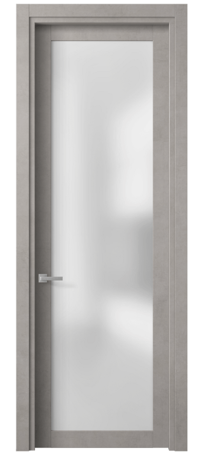Межкомнатная дверь Planum 2102 Леон серебро Сатинированное стекло Цена 1860 AZE | Volhovec