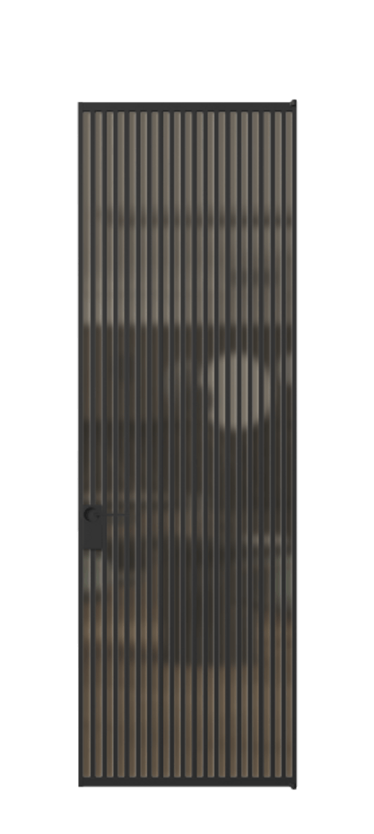 Алюминиевая дверь АЛПЛ040.06 Алюминий Черный Сатинированное бронзовое стекло, триплекс Цена 9710  | Volhovec