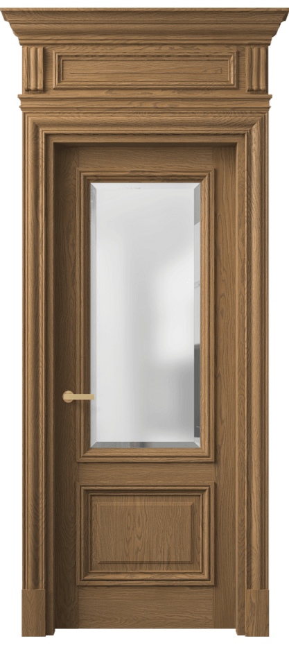 Межкомнатная дверь Antique 7302 Дуб мускатный матовый Сатинированное стекло с фацетом Цена 266349 ₽ | Volhovec