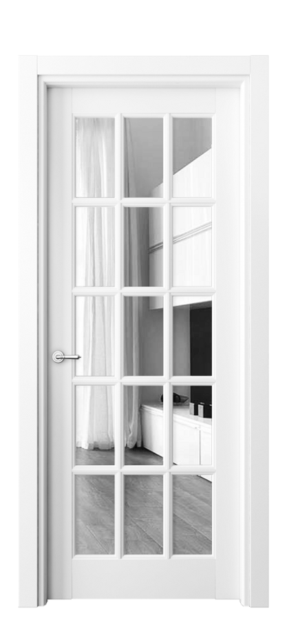 Межкомнатная дверь Тоскана Грильято 6311 Матовый белоснежный Двустороннее зеркало, триплекс Цена 117199 ₽ | Volhovec