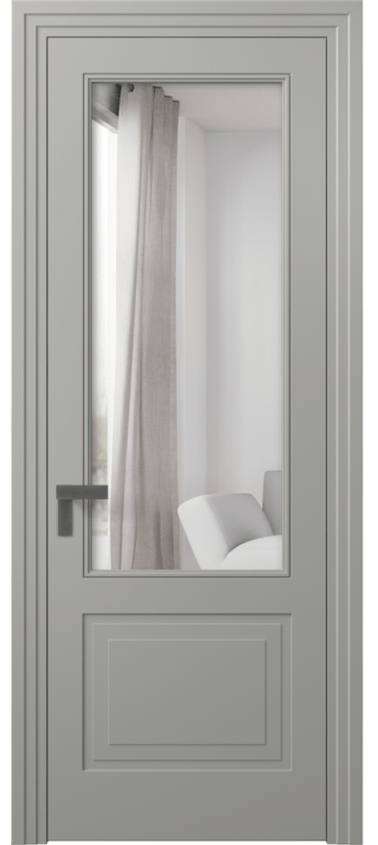 Межкомнатная дверь Rocca 8352 Матовый нейтральный серый Двустороннее зеркало, триплекс Цена 72919 ₽ | Volhovec