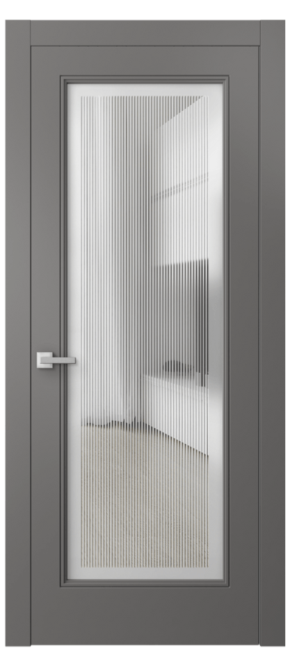Межкомнатная дверь Linea 8300 Матовый классический серый Сатинированное с гравировкой "Каннелюры", триплекс Цена 3490 AZE | Volhovec