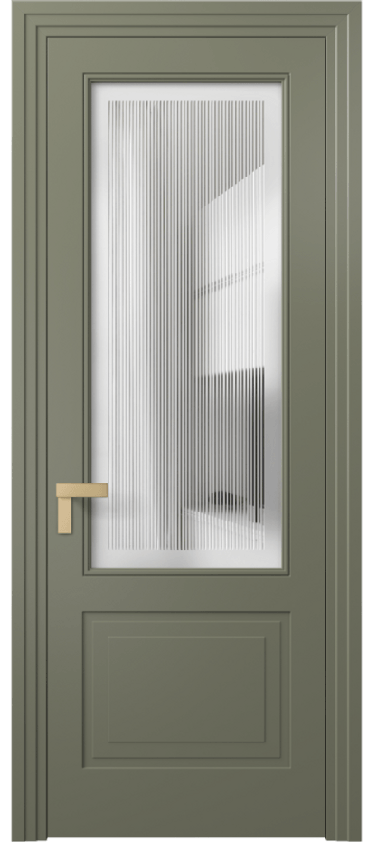 Межкомнатная дверь Rocca 8352 Матовый оливковый тёмный Сатинированное с гравировкой "Каннелюры", триплекс Цена 73519 ₽ | Volhovec
