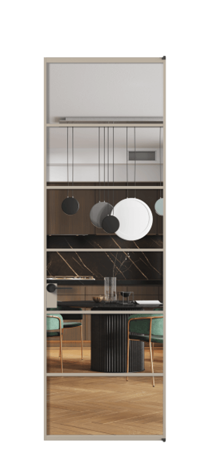 Алюминиевая дверь АЛПЛ040.04 Алюминий бисквитный Прозрачное стекло "Crystal Vision", калёное Цена 157470  | Volhovec