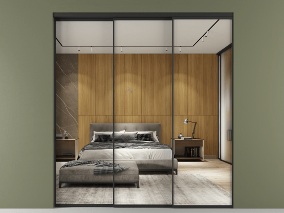 Перегородка Формато внутри проёма 3 створки с синхронным механизмом АЛПР 040.01 Алюминий Черный Двустороннее зеркало, триплекс , триплекс 6 мм. Скрытый короб ЧЕР Цена 306175 ₽ 1. Полотно 3 шт. (800/2100 мм)
2. Комплект установки раздвижной системы
3. Базовый комплект фурнитуры
4. Комплект фурнитуры телескопик синхро-2
5.Ручка Рондо. Фабрика дверей Волховец 8 (800) 551 43 19 Перегородка Формато внутри проёма 3 створки с синхронным механизмом АЛПР 040.01 Алюминий Черный Двустороннее зеркало, триплекс , триплекс 6 мм Цена 306175 ₽ | Volhovec