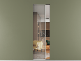 Алюминевая перегородка skr1_01_ Алюминий светло-серый Stopsol Clear. Цвет Алюминий светло-серый. Материал Алюминий в эмали. Коллекция Перегородка Formato скрытый пенал одностворчатая. Картинка.