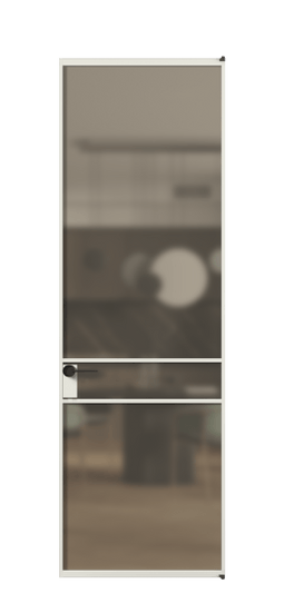 Дверь межкомнатная АЛПЛ040.02 Бронза сатин триплекс АСР. Цвет Алюминий серый. Материал Алюминий в эмали. Коллекция Формато. Картинка.