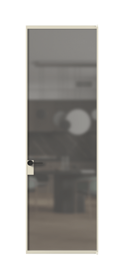 Дверь межкомнатная АЛПЛ040.01 АБСР Серый сатин триплекс. Цвет Алюминий бежево-серый. Материал Алюминий в эмали. Коллекция Formato. Картинка.