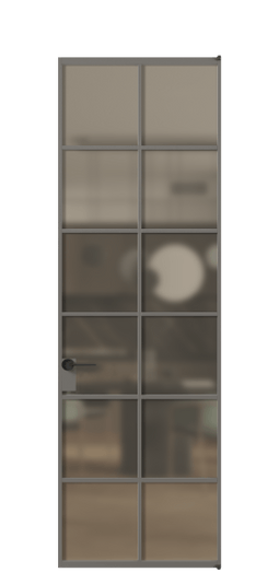 Дверь межкомнатная АЛПЛ040.05 Бронза сатин триплекс АКЛС. Цвет Алюминий классический серый. Материал Алюминий в эмали. Коллекция Формато. Картинка.