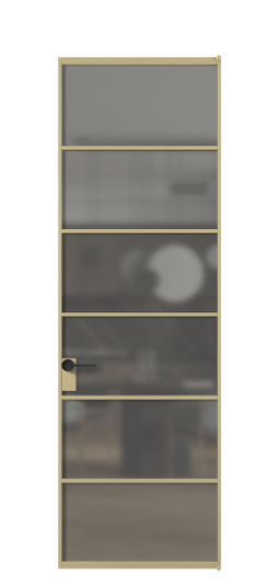 Дверь межкомнатная АЛПЛ040.04 ЗОЛ Золотой Серый сатин триплекс. Цвет . Материал Алюминий металлик. Коллекция Формато. Картинка.