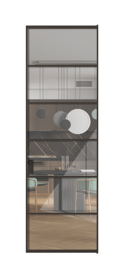 Дверь межкомнатная АЛПЛ040.04 ААН Алюминий антрацит Stopsol Clear прозрачное. Цвет Алюминий антрацит. Материал Алюминий в эмали. Коллекция Формато. Картинка.