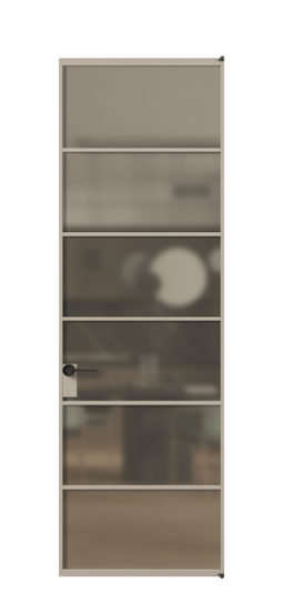 Дверь межкомнатная АЛПЛ040.04 Бронза сатин триплекс АБСК. Цвет Алюминий бисквитный. Материал Алюминий в эмали. Коллекция Формато. Картинка.