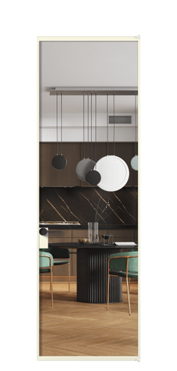 Дверь межкомнатная АЛПЛ040.01 Crystalvision АМБ. Цвет Алюминий молочно-белый. Материал Алюминий в эмали. Коллекция Формато. Картинка.