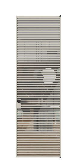 Дверь межкомнатная АЛПЛ040.07 АСБЖ Алюминий светло-бежевый Stopsol Clear прозрачное. Цвет Алюминий светло-бежевый. Материал Алюминий в эмали. Коллекция Формато. Картинка.