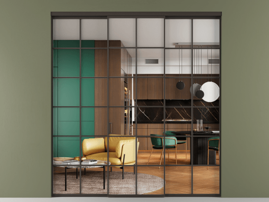 Алюминевая перегородка АЛПР 040.05_ААН_Crystalvision_new. Цвет Алюминий антрацит. Материал Алюминий в эмали. Коллекция Перегородка Formato внутри проёма 3 створки. Фото. Алюминевая перегородка АЛПР 040.05_ААН_Crystalvision_new. Цвет Алюминий антрацит. Материал Алюминий в эмали. Коллекция Перегородка Formato внутри проёма 3 створки. Картинка.