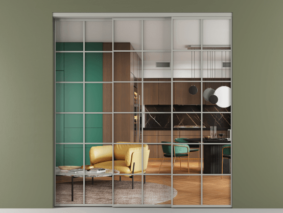 Алюминевая перегородка АЛПР 040.05_АНСР_Crystalvision_new. Цвет Алюминий нейтральный серый. Материал Алюминий в эмали. Коллекция Перегородка Formato внутри проёма 3 створки с синхронным механизмом. Фото. Алюминевая перегородка АЛПР 040.05_АНСР_Crystalvision_new. Цвет Алюминий нейтральный серый. Материал Алюминий в эмали. Коллекция Перегородка Formato внутри проёма 3 створки с синхронным механизмом. Картинка.