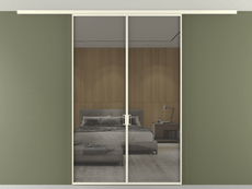 Перегородка Formato вдоль стены на потолок двустворчатая