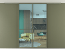 Перегородка Формато вдоль стены на потолок 2 створки