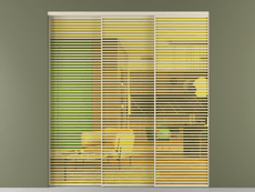 Перегородка Formato внутри проёма 3 створки с синхронным механизмом