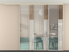 Перегородка Mosaic вдоль стены телескопик синхро 3