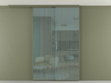 Перегородка Formato вдоль стены на потолок 2 створки с синхронным механизмом