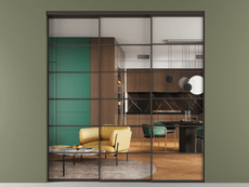 Перегородка Formato внутри проёма 3 створки с синхронным механизмом