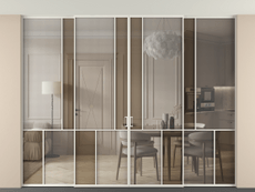 Перегородка Mosaic внутри проёма скрытое крепление в потолок 4 створки