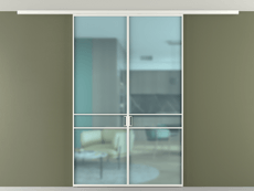 Перегородка Formato вдоль стены на потолок двустворчатая