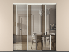 Перегородка Mosaic внутри проёма 3 створки