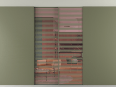 Перегородка Formato внутри проёма скрытое крепление в потолок 2 створки