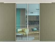 Перегородка Formato вдоль стены на потолок 2 створки