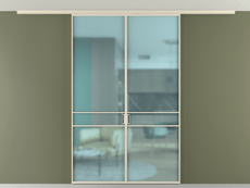 Перегородка Формато вдоль стены на потолок 2 створки