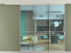 Перегородка Formato вдоль стены на потолок телескопик синхро 3