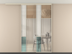 Перегородка Mosaic вдоль стены на потолок телескопик синхро 2