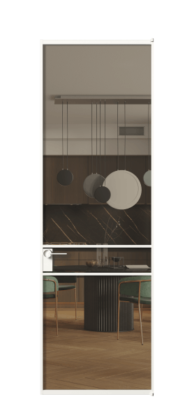 Межкомнатная дверь АЛПЛ040.02 Бронза триплекс БЕЛ. Цвет Алюминий Белый. Материал Алюминий. Коллекция Formato. Фото. Дверь межкомнатная АЛПЛ040.02 Бронза триплекс БЕЛ. Цвет Алюминий Белый. Материал Алюминий. Коллекция Formato. Картинка.